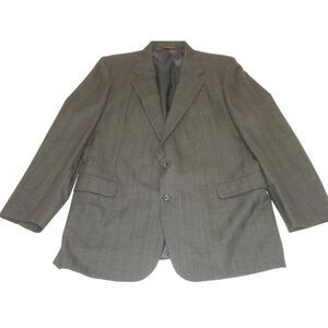 Hickey Freeman & Son Sport Coat Mens 46R Black Wool 2 Button Single Vent Vintage